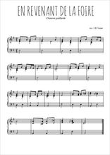 Téléchargez l'arrangement pour piano de la partition de En revenant de la foire en PDF